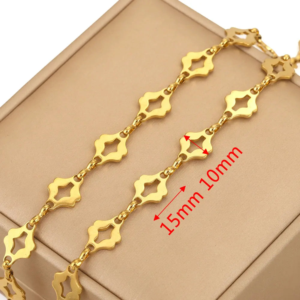 1 Meter 18K Gold Plated Stainless Steel Link Chain for Jewelry Making – Bulk Rolo Cable Necklace & Bracelet Chain