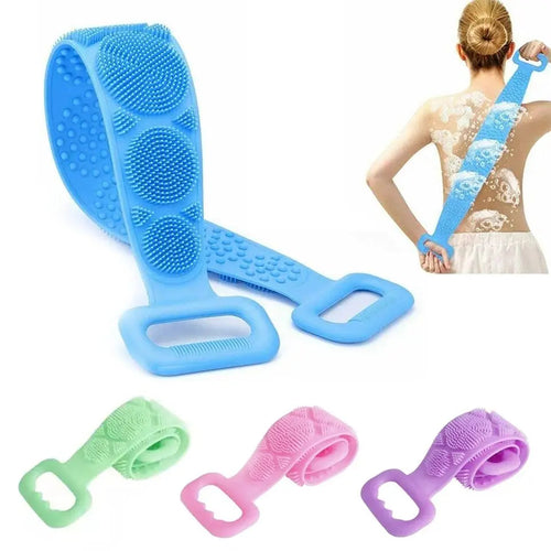 Body Sponge Silicone Brushes Bath Towels Scrubber Rubbing Back Peeling Massage Shower Belt Extended Skin Clean Brushes Nanasbeautyholic