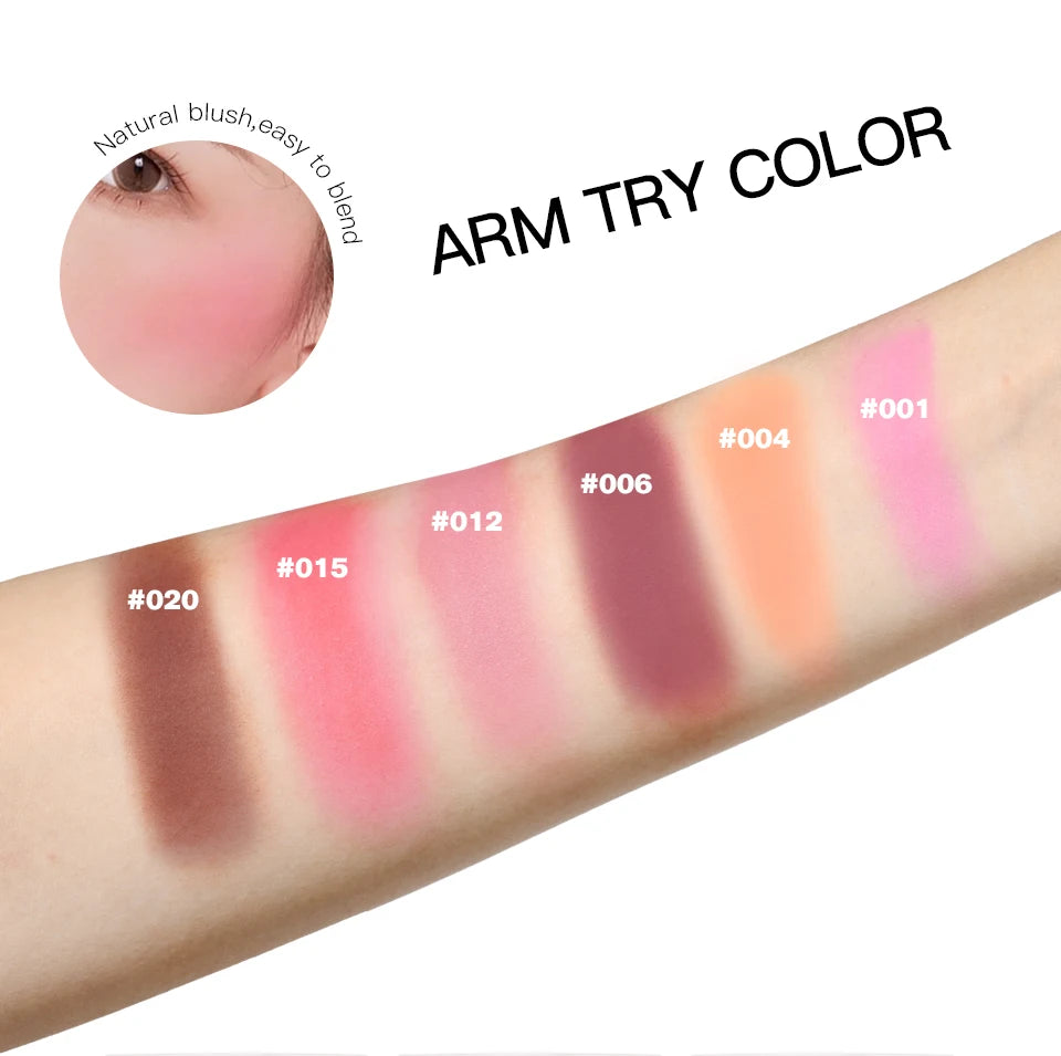 Embossed Matte Blush Palette – High-Pigment Cheek Powder for a Natural Rosy Glow