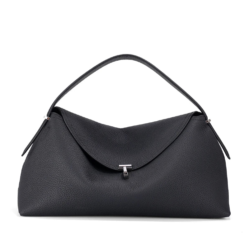 Genuine Cowhide Leather Shoulder Bag – Large Capacity Luxury Handbag for Women