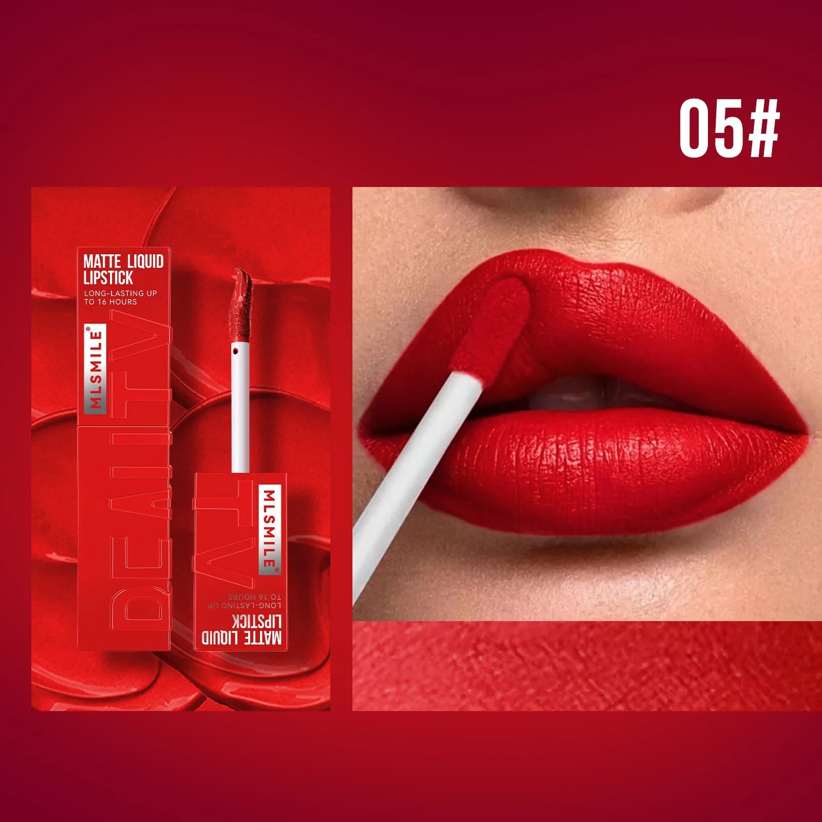 MLSMILE 6 Color Non-stick cup Velvet Satin Gloss Lip glaze Mist Liquid matte lipstick Waterproof long-lasting color liquid Nanasbeautyholic
