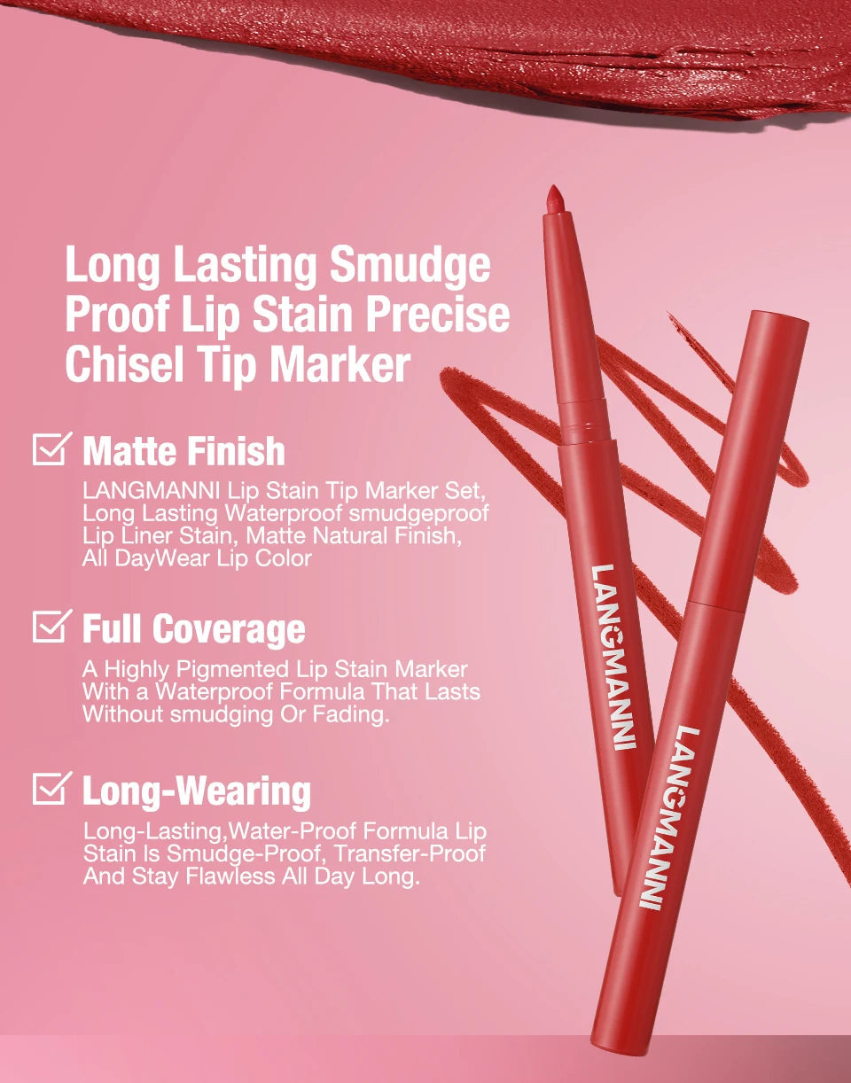 Integrated waterproof lipliner+lipstick lipstick lipstick set,no smudge,no fade,no cup,durable,easy to create a perfect makeup! Nanasbeautyholic