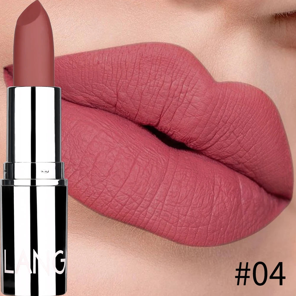 Langmani Silver Tube Matte Lipstick Non Staying Cup Makeup Lipstick  8 colors available Nanasbeautyholic