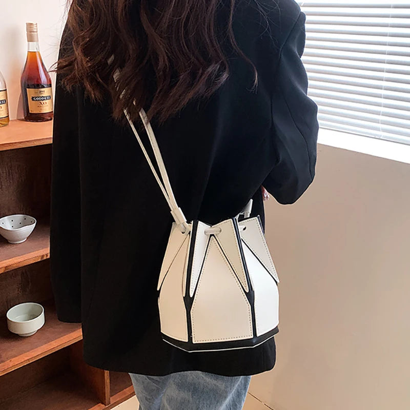 Foldable Bucket Bag – Women's Drawstring Crossbody & Shoulder Bag