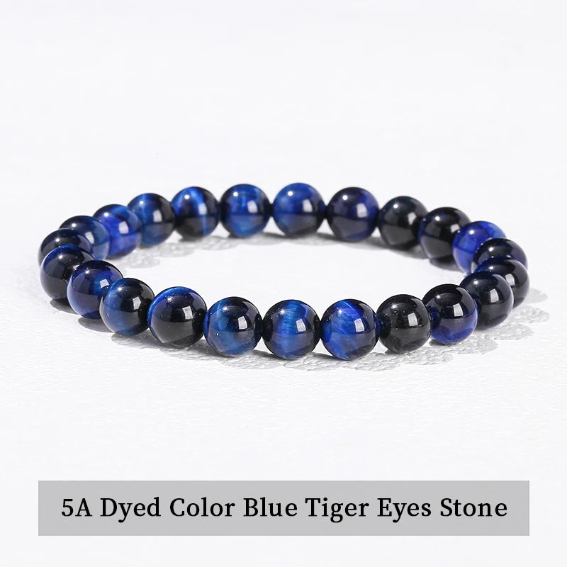 Natural Gemstone Bead Bracelet — Amethyst, Tiger Eye, Crystal, Agate & More | Reiki Healing Jewelry