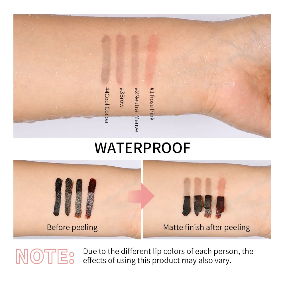 Peel-Off Lip Liner & Tint | Waterproof Long-Lasting Matte | 10 Shades