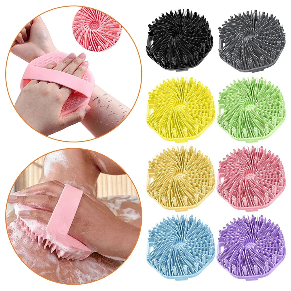 Silicone Body Scrubber Shower Brush Exfoliating Shower Scrubber with Non-Slip Hand Strap Silicone Body Buffer for Use in Shower Nanasbeautyholic