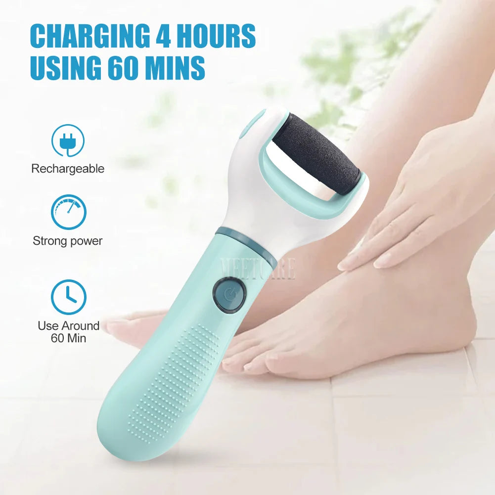 Auto Wireless Electric Foot Grinder Removal Dead Skin Calluses Cracks Hard Skin Pedicure Care Tool Waterproof Foot Cleaner ﻿ Nanasbeautyholic