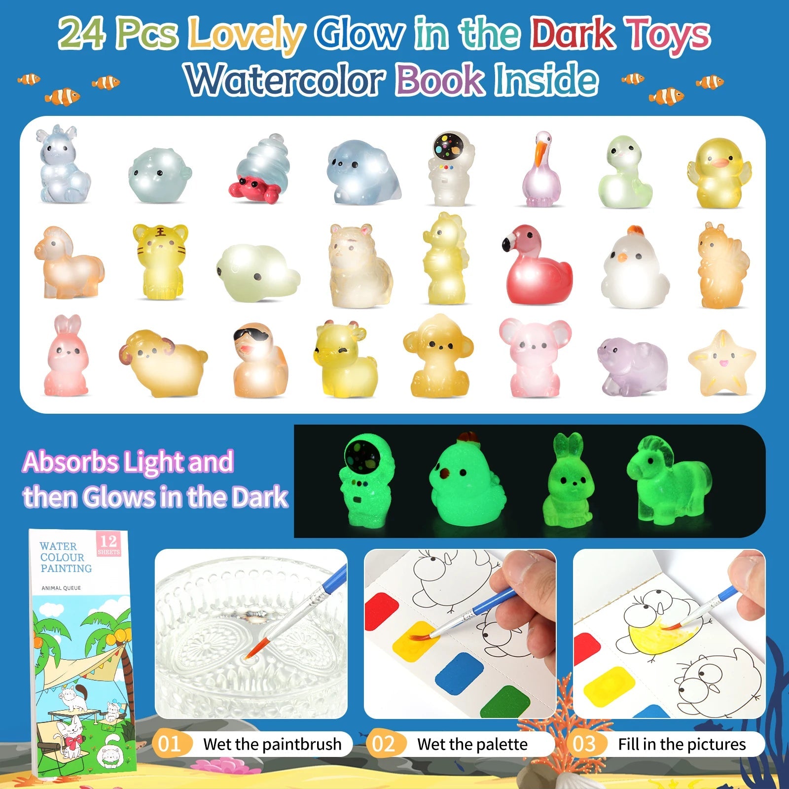 Bath Bombs for Kids with Toy Inside, 24 Pcs Natrual and Organic Bubble Bath Bombs with Glow-in-The-Dark Surprise Inside Nanasbeautyholic