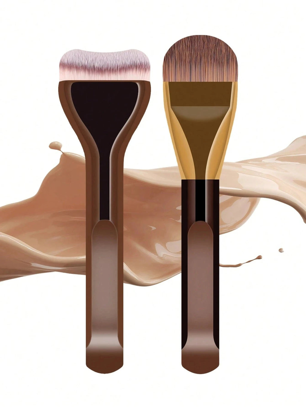 MAANGE 2pcs Foundation Makeup Brushes Set Ultra Thin Top Mask Brush For Liquid Cream Cosmetics Blending Beauty Tool Premium Gift Nanasbeautyholic