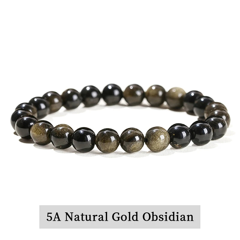Natural Gemstone Bead Bracelet — Amethyst, Tiger Eye, Crystal, Agate & More | Reiki Healing Jewelry