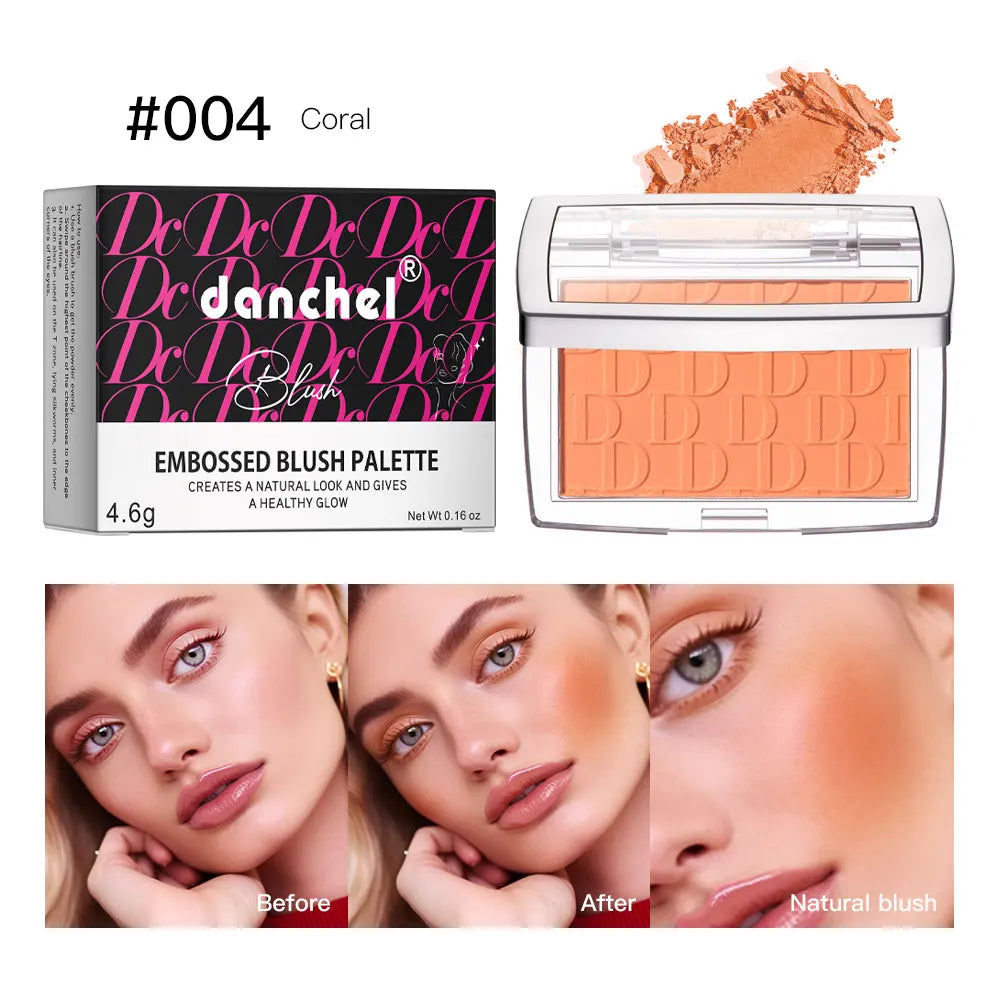 Embossed Matte Blush Palette – High-Pigment Cheek Powder for a Natural Rosy Glow