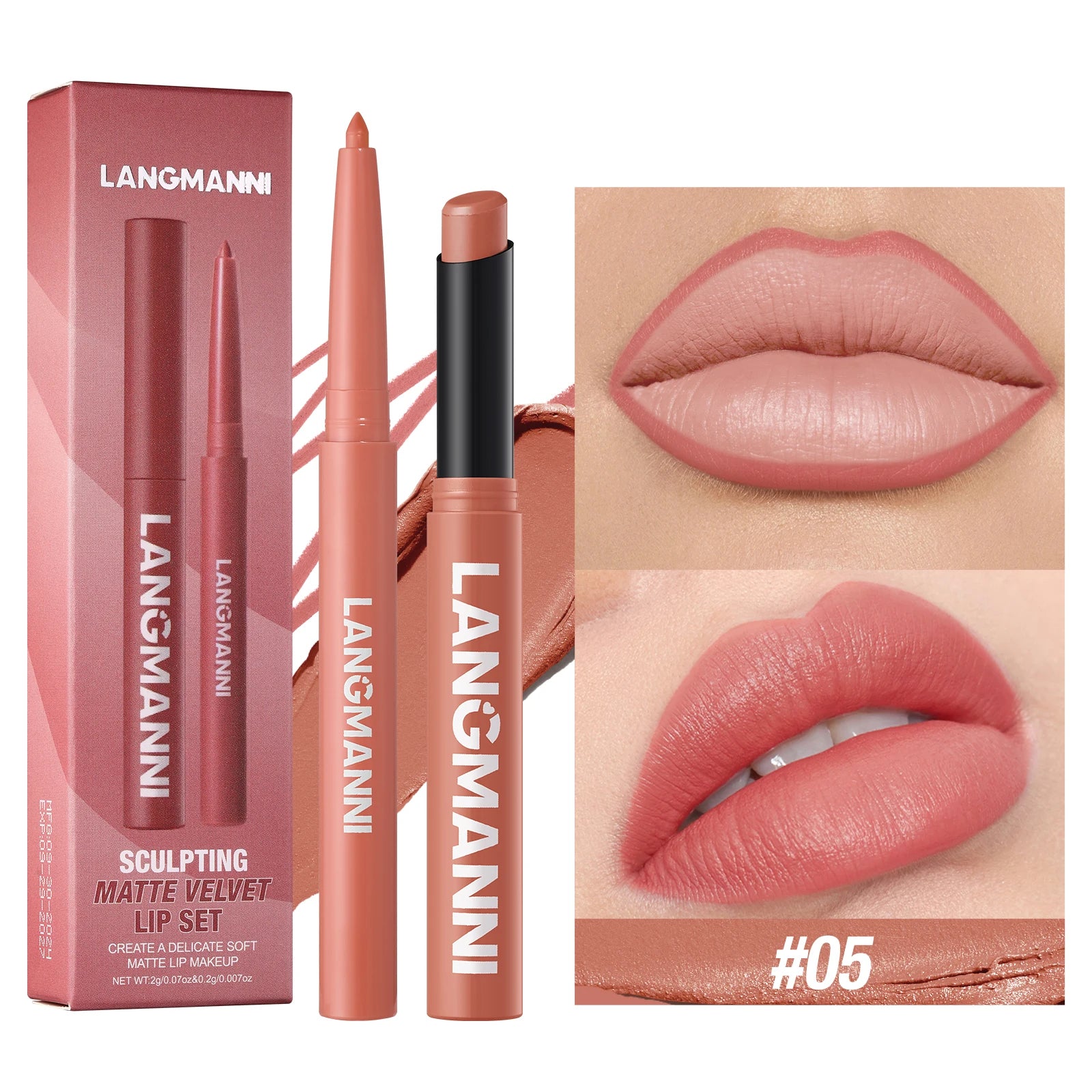 Integrated waterproof lipliner+lipstick lipstick lipstick set,no smudge,no fade,no cup,durable,easy to create a perfect makeup! Nanasbeautyholic
