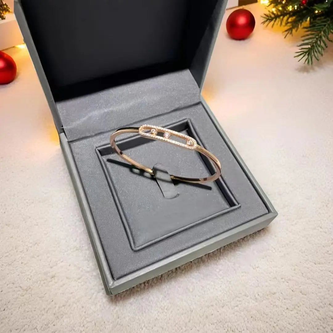 Sterling Silver Luxury Zircon Lucky Bead Bracelet – Timeless Anniversary Gift for Women