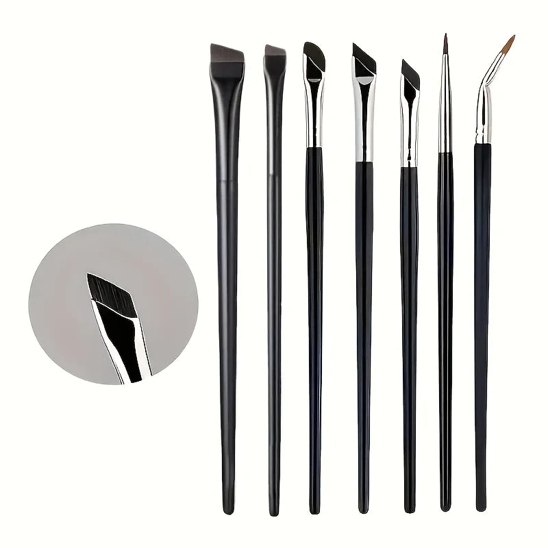 7 combination precision detail makeup brushes, eyeliner and eyebrow brush sets, with ultra-thin eyebrow and lower eyelid brushes Nanasbeautyholic