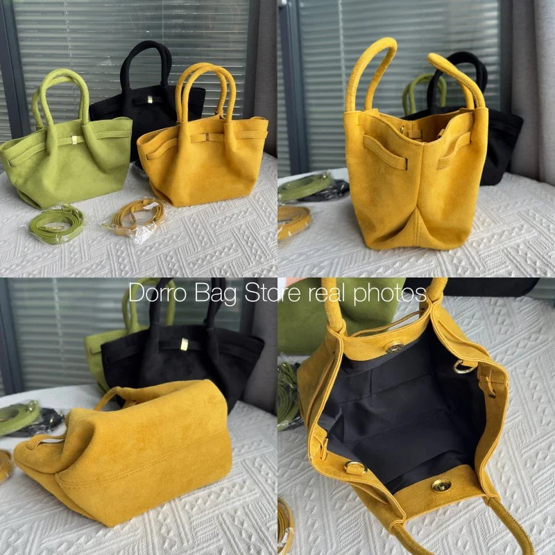 Matte Leather Suede Tote Handbags for Women