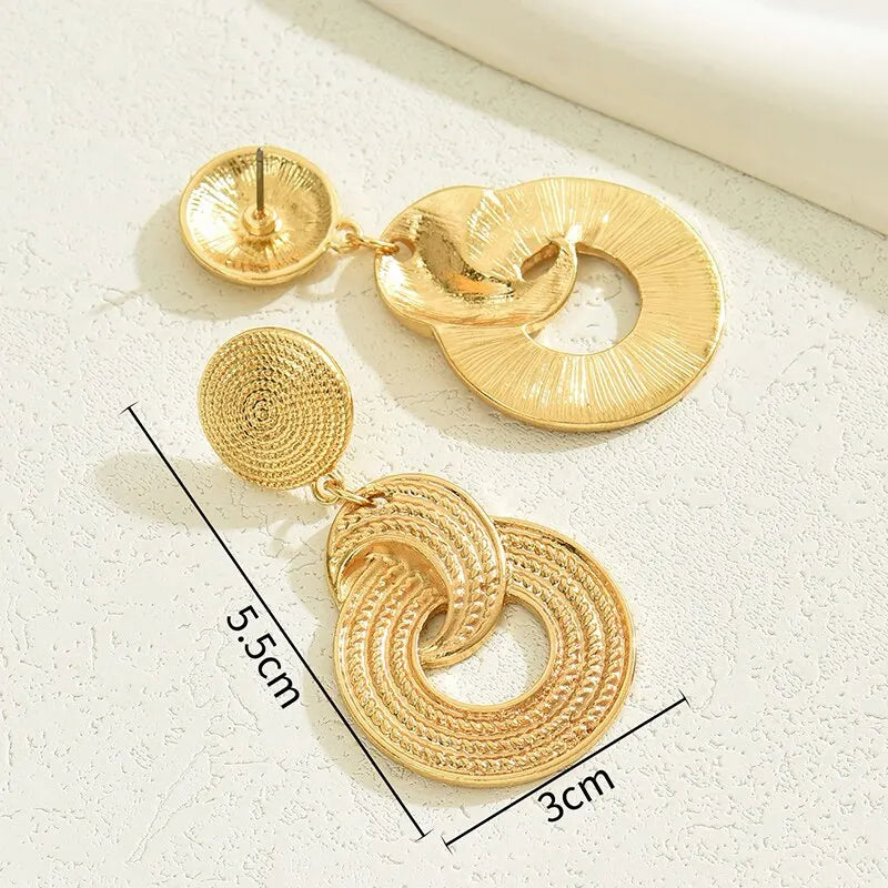Geometric Drop Earrings for Women | Gold & Silver Tone | Trendy Statement Jewelry