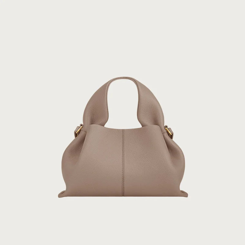 Genuine Leather Cloud Bag – Soft Dumpling Crossbody & Shoulder Tote