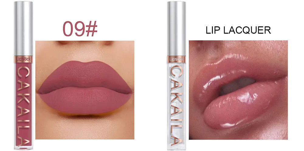 CAKAILA 10-Piece Nude Matte Lip Gloss Set – Velvet Liquid Lipstick | Waterproof & Long-Lasting