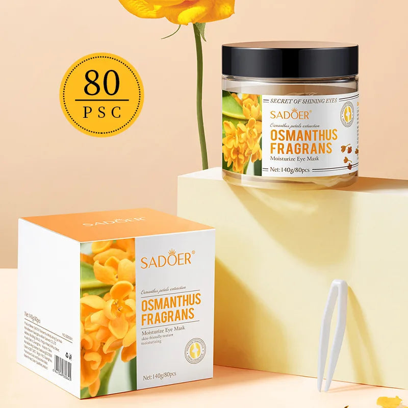 80 Osmanthus Eye Masks, Containing Osmanthus Extract, Hydrate and Moisturize, Nourish the Eyes, and Improve the Skin Around the Eyes Suitable for Daily Eye Care, a Gift for Mom on Mother's Day Nanasbeautyholic
