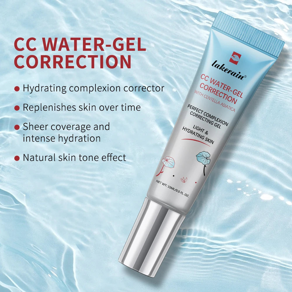 CC Water-Gel Correction product with features listed on a water-themed background

