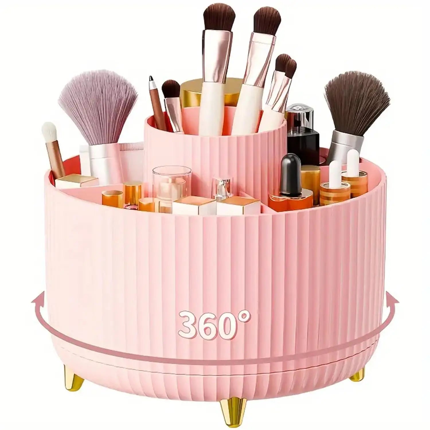 360° Rotating Makeup Organizer - 1pc Plastic