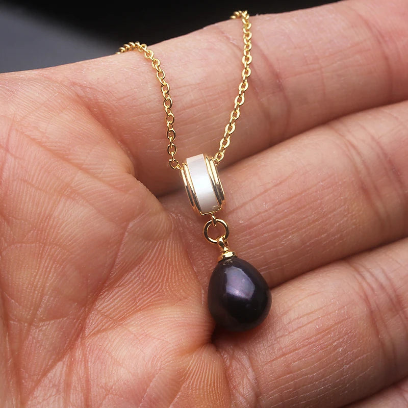 Real Freshwater Pearl Necklace & Earrings Set | 925 Sterling Silver | Pink White Purple Black Grey | Free Shipping
