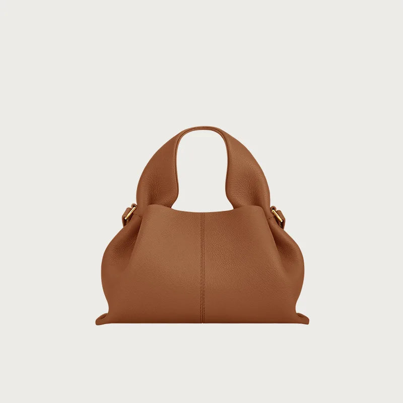 Genuine Leather Cloud Bag – Soft Dumpling Crossbody & Shoulder Tote