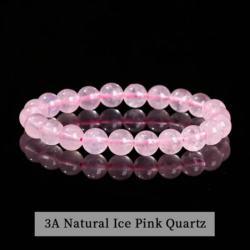 Natural Gemstone Bead Bracelet — Amethyst, Tiger Eye, Crystal, Agate & More | Reiki Healing Jewelry