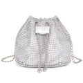 Rhinestone Drawstring Bucket Bag – Sparkling Crossbody Purse for Women