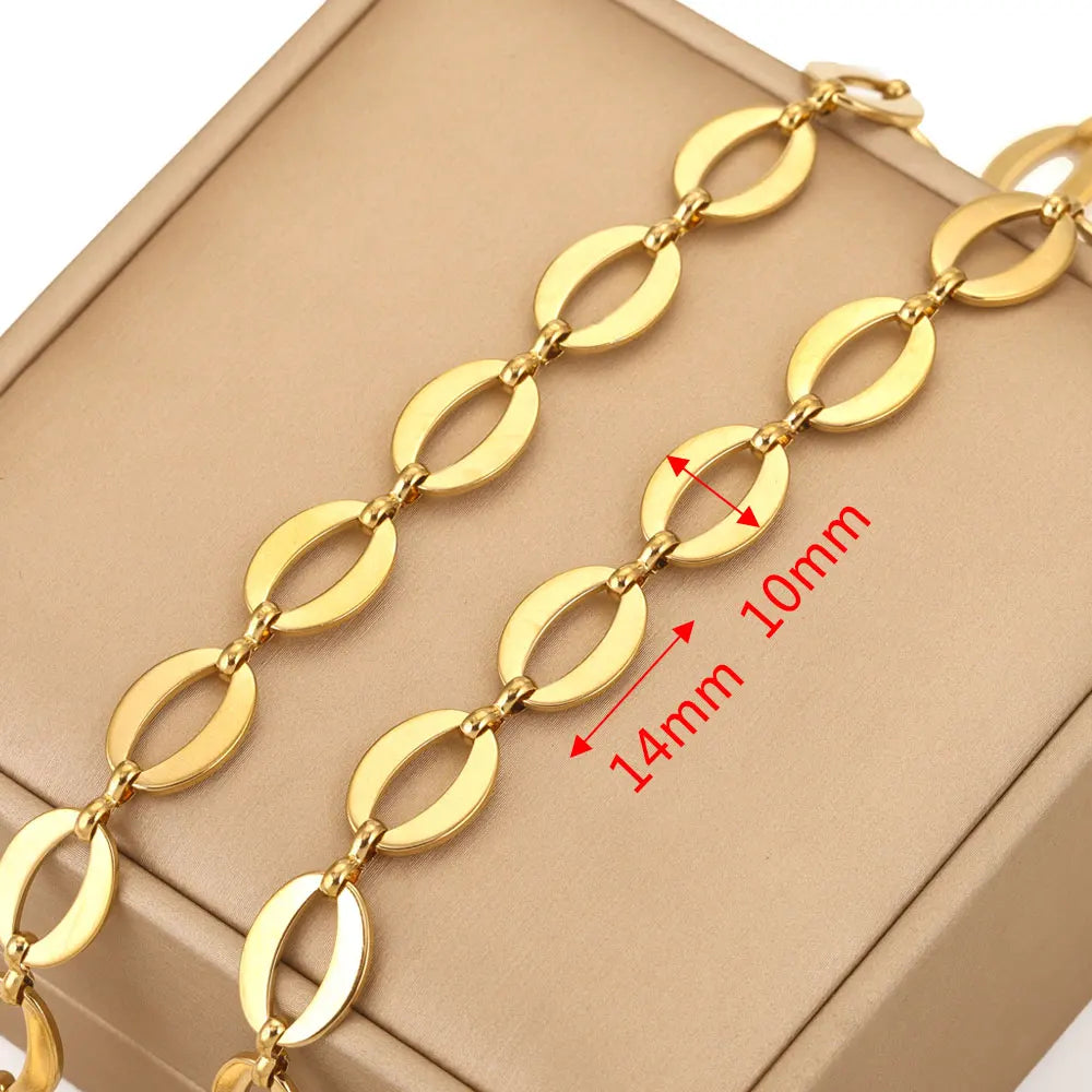 1 Meter 18K Gold Plated Stainless Steel Link Chain for Jewelry Making – Bulk Rolo Cable Necklace & Bracelet Chain