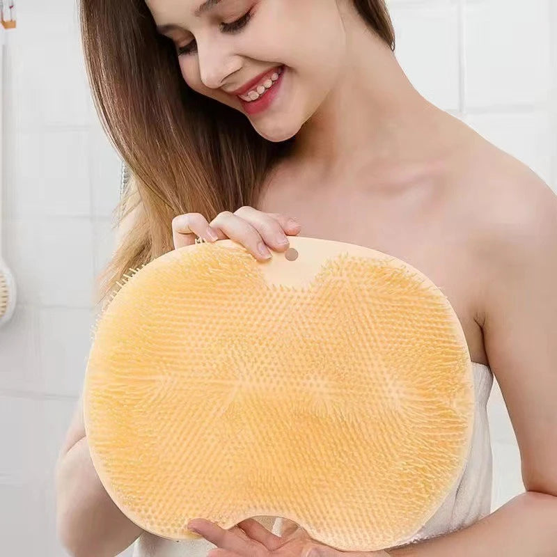Exfoliating Shower Massage Scraper Back Massage Brush Bathroom Non-slip Bath Mat Silicone Foot Wash Body Cleaning Bathing Tool Nanasbeautyholic