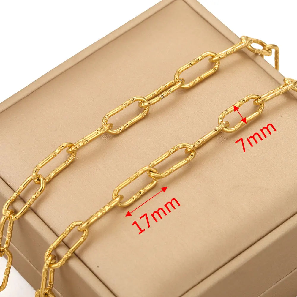 1 Meter 18K Gold Plated Stainless Steel Link Chain for Jewelry Making – Bulk Rolo Cable Necklace & Bracelet Chain