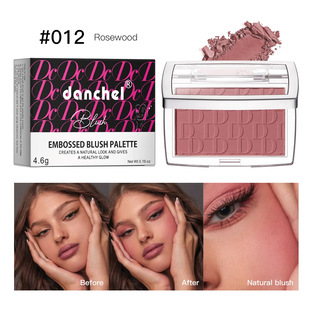 Embossed Matte Blush Palette – High-Pigment Cheek Powder for a Natural Rosy Glow