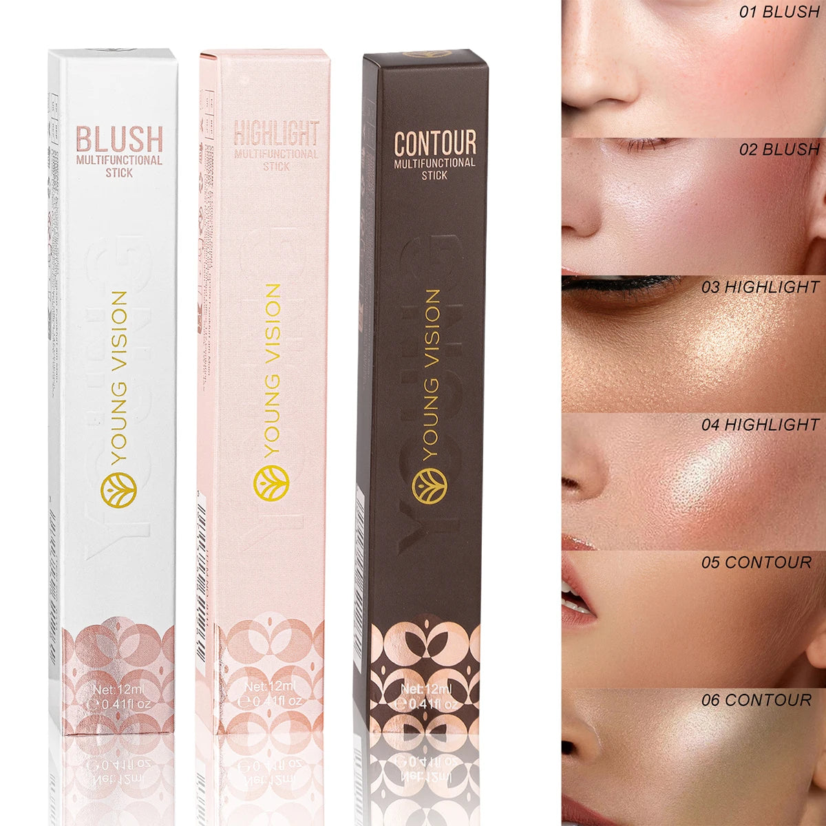 Young Vision 6-Shade Cushion Blush – Skin-Friendly Highlighter & Blush Stick