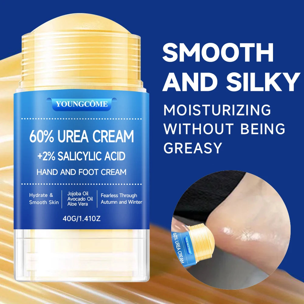 YOUNGCOME 60% Urea Foot Cream with 2% Salicylic Acid – Deep Callus Remover & Moisturizer for Dry Cracked Heels