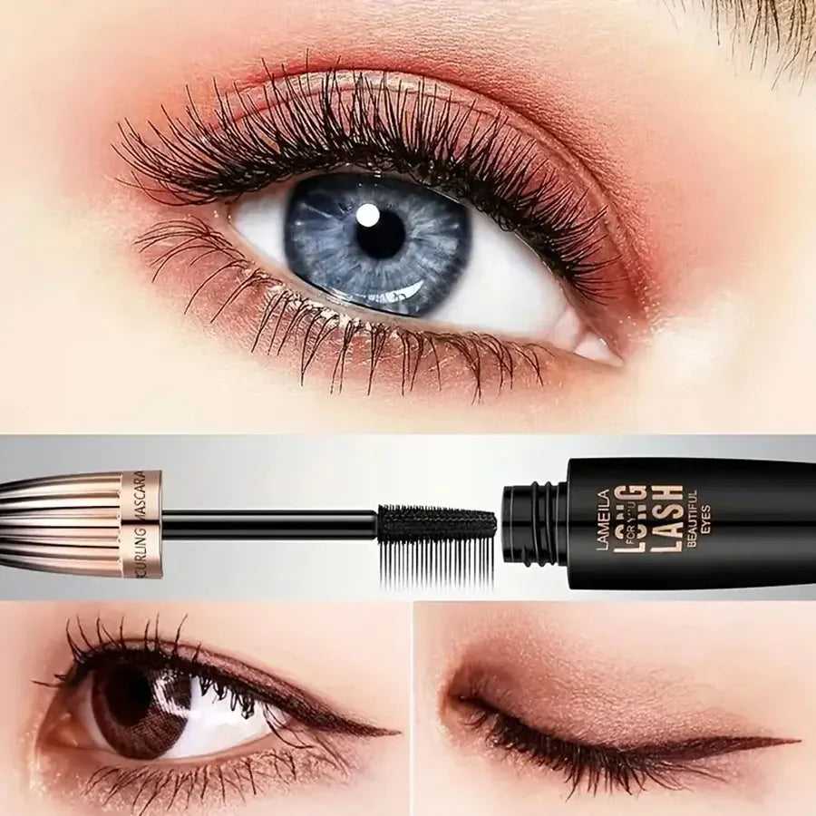 Waterproof 4D Mascara Thick Long Smudge-proof Plump Encrypted Long-lasting Curling Large Eye Makeup Makeup Tools Nanasbeautyholic
