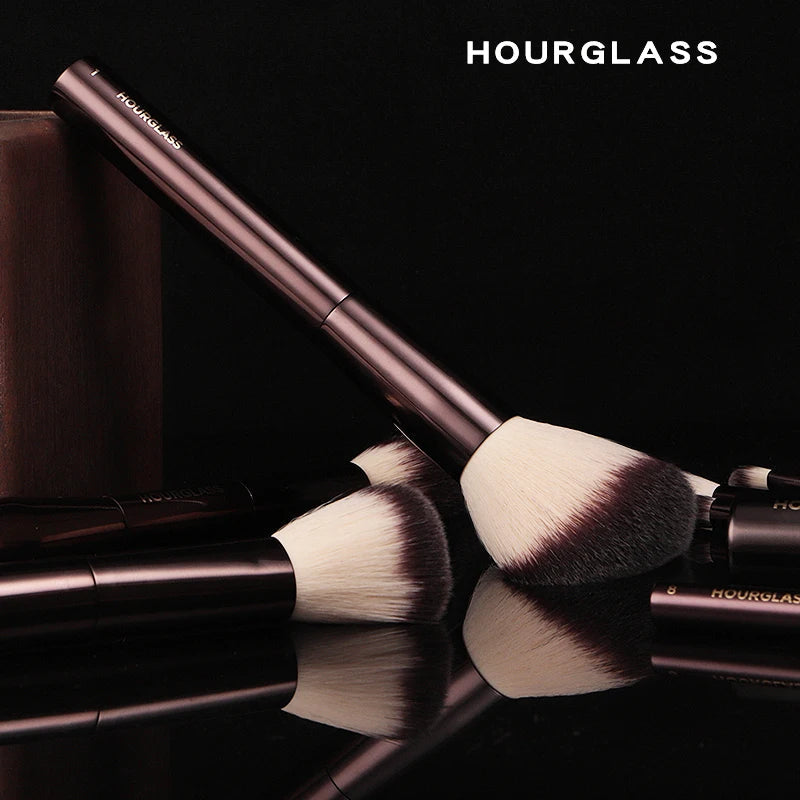 Hourglass Makeup Brush Set & Kit Include Powder Foundation Concealer Lip Blusher Bronzer Eyeshadow Eyeliner Highlight Brush Nanasbeautyholic