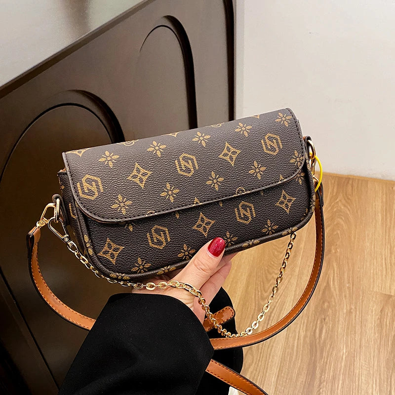 Retro printed small square bag