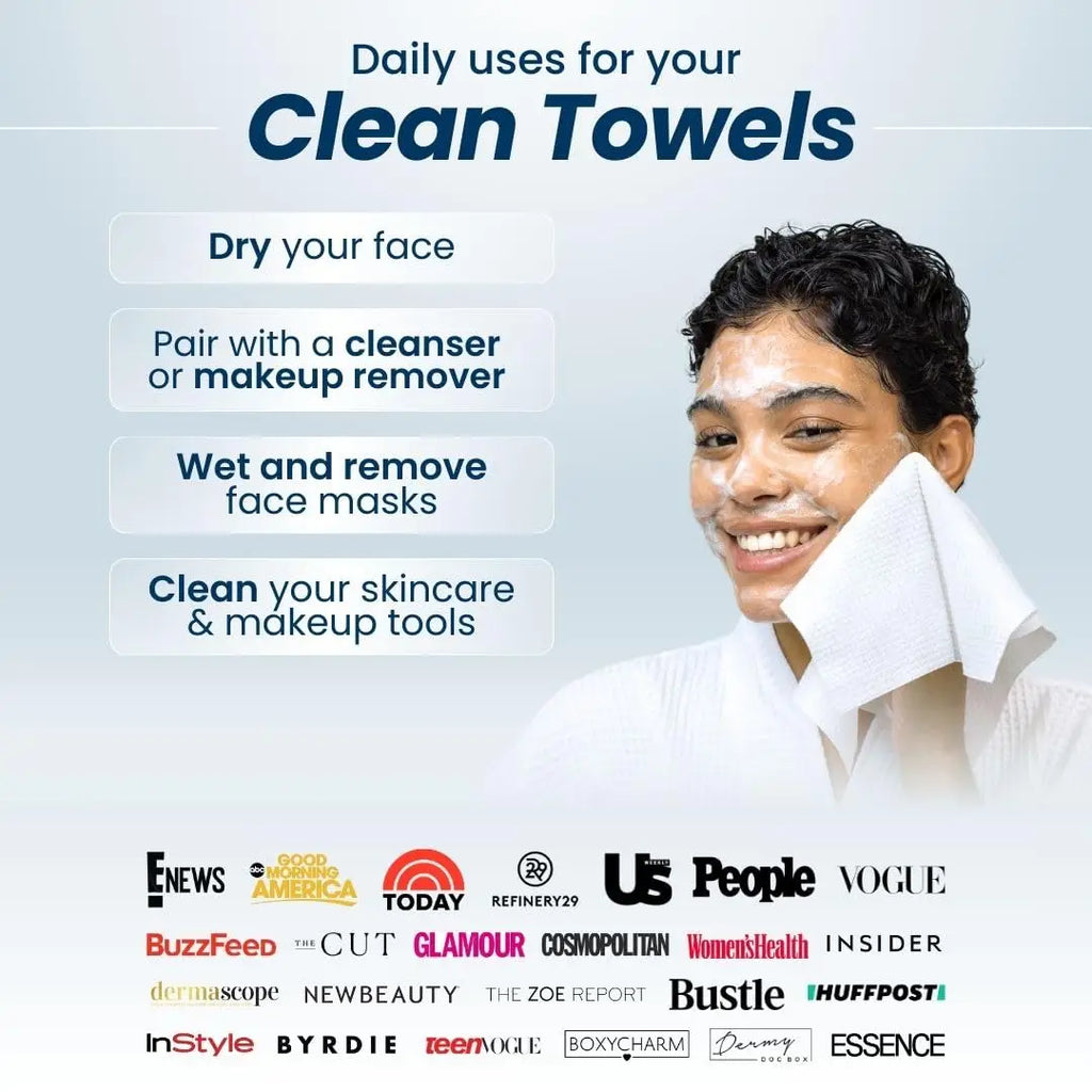 Disposable Cotton Face Towels – Ultra-Soft Makeup Remover Dry Wipes | Single & 4-Pack