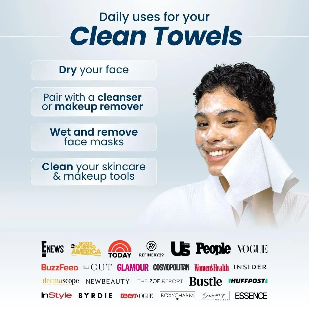 Disposable Cotton Face Towels – Ultra-Soft Makeup Remover Dry Wipes | Single & 4-Pack