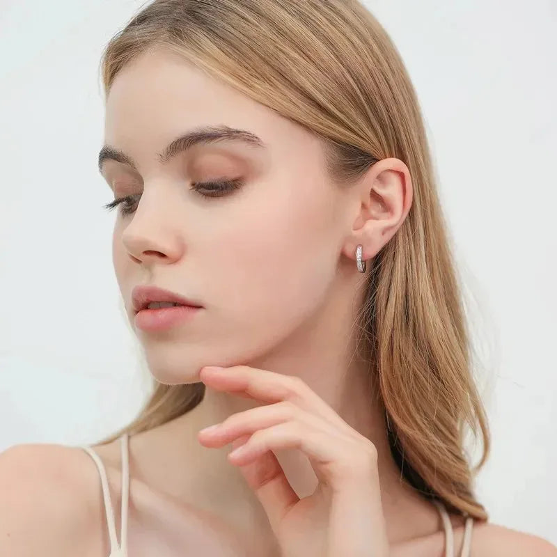 925 Sterling Silver Zircon Ball Stud Earrings — Elegant Circle Studs for Women