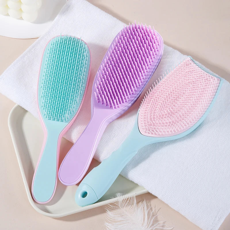 1pc Dual-Color Detangling Hair Brush, Scalp Massage Styling Comb for Women, Normal Hair Type Finishing Comb for Easy Cleaning Nanasbeautyholic