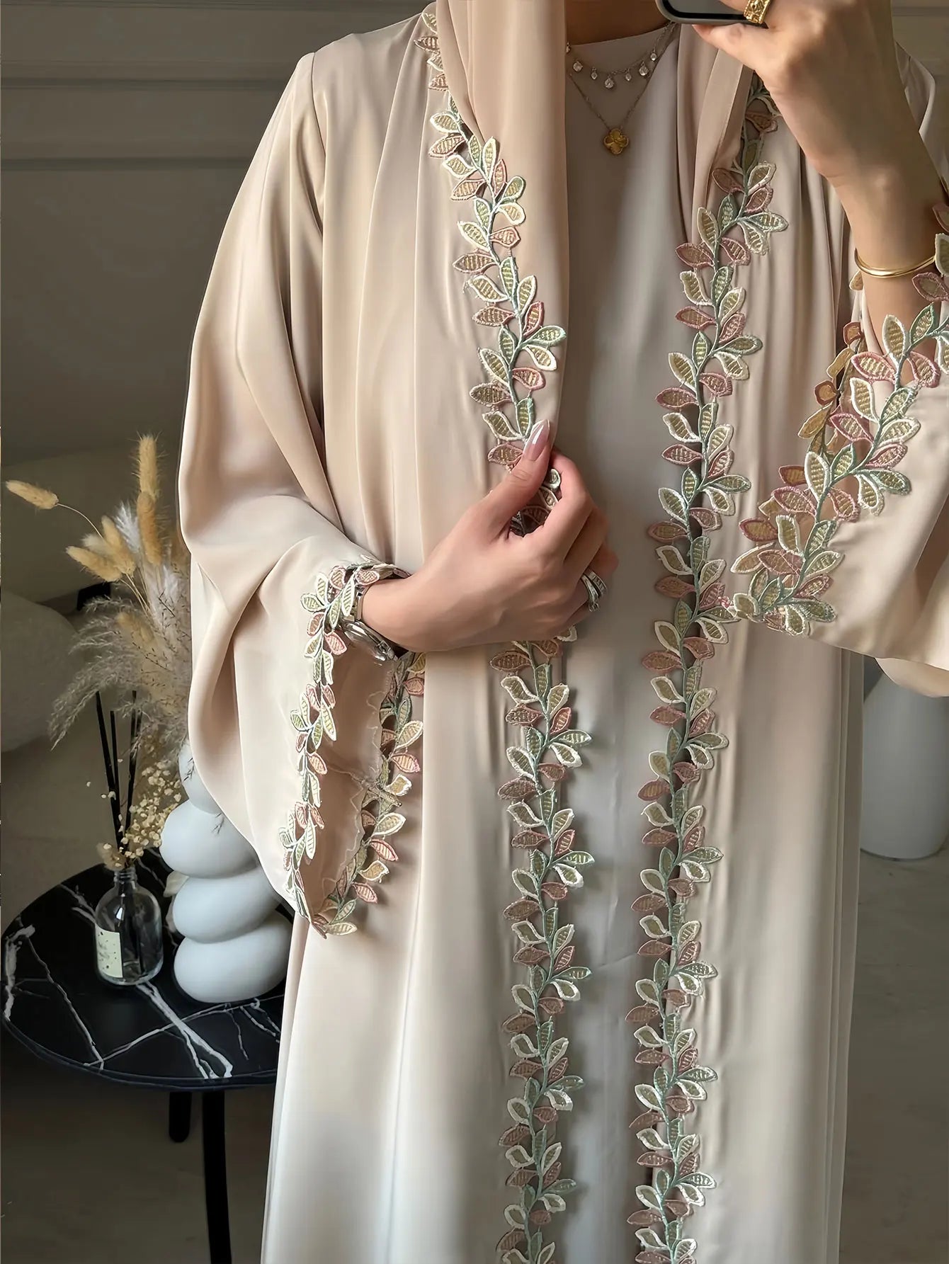 Elegant Embroidered Abaya | Loose Fit Modest Dress for Women