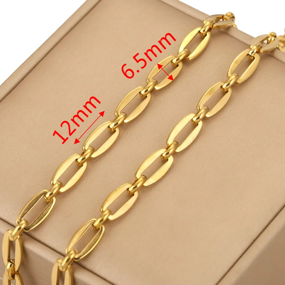 1 Meter 18K Gold Plated Stainless Steel Link Chain for Jewelry Making – Bulk Rolo Cable Necklace & Bracelet Chain