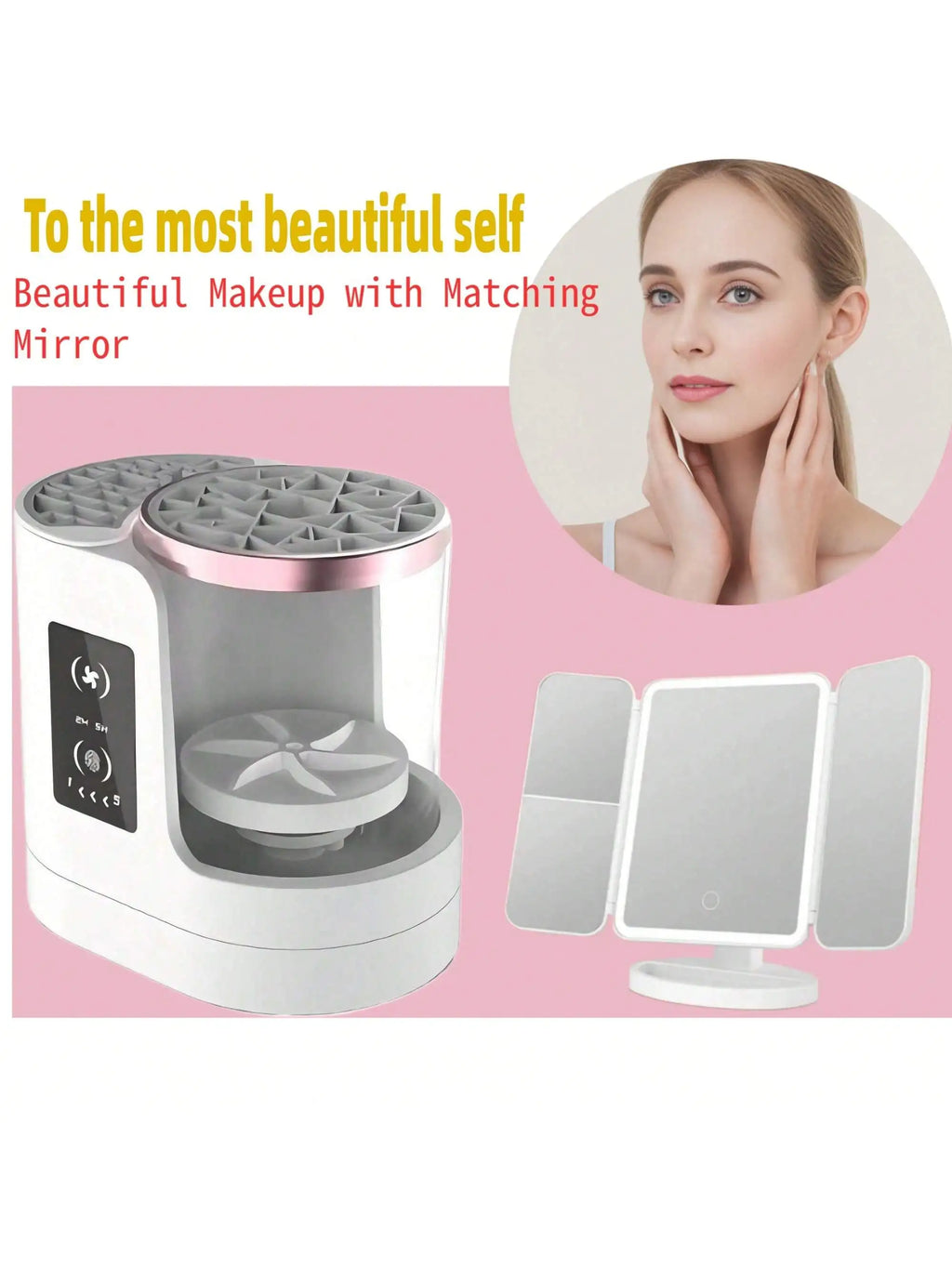 Electric makeup brush cleaner, a cleaning tool for makeup brushes and foundation.