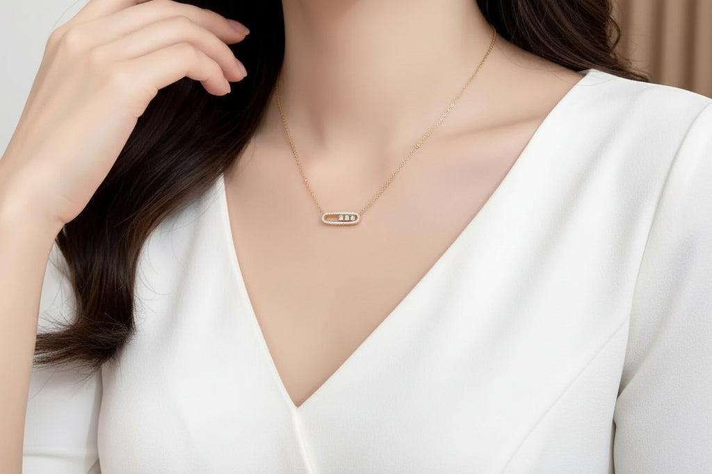 Luminous Moissanite Pendant Necklace Sterling Silver — A Touch of French Elegance You'll Treasure Forever