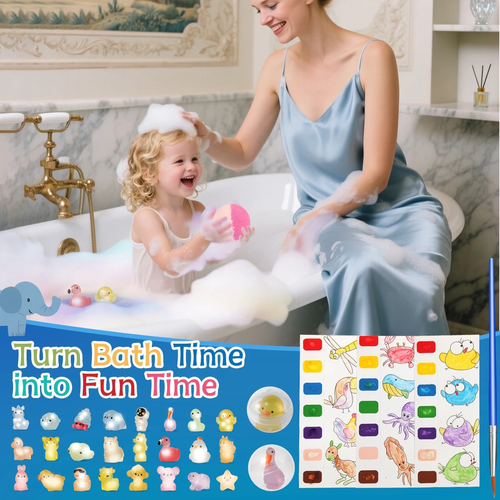 Bath Bombs for Kids with Toy Inside, 24 Pcs Natrual and Organic Bubble Bath Bombs with Glow-in-The-Dark Surprise Inside Nanasbeautyholic