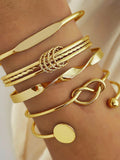 Multilayer Twist Bangle Bracelet Set for Women – 5pcs Stackable Adjustable Punk Jewelry