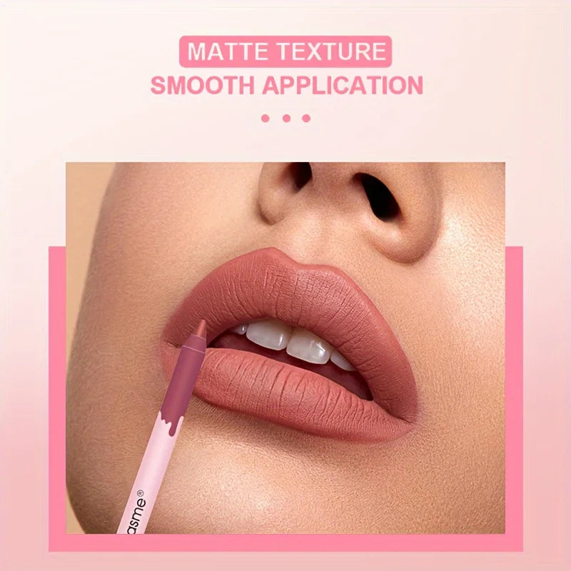 12 Colors/box Matte Lip Liner Pencil Set Waterproof Long Lasting Nude Red Lip Contour Pencil Sexy Rose Pink Lipstick Tint Makeup Nanasbeautyholic